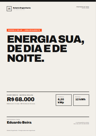 Template de proposta Solar Brutalist — Brutalista, blocos, alto contraste